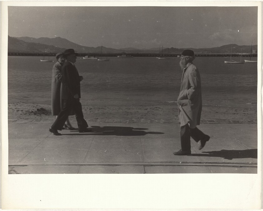 People walking along shore--San Francisco