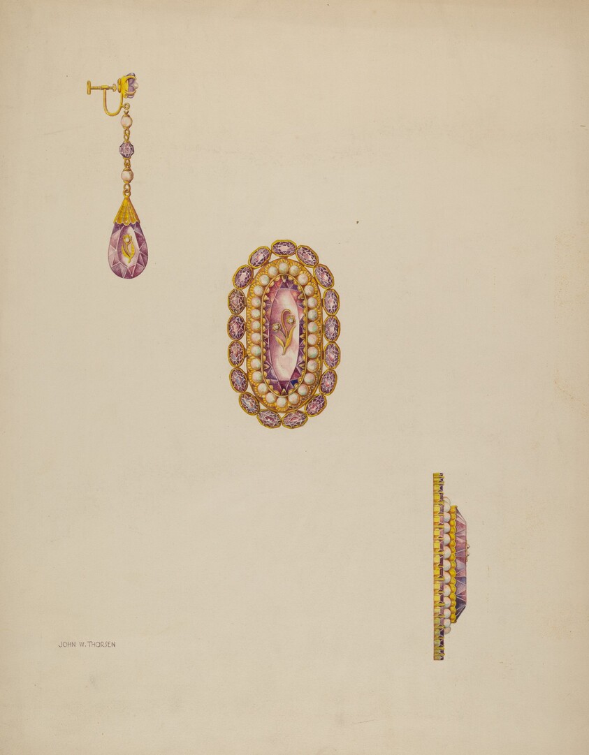 Brooch and Earrings