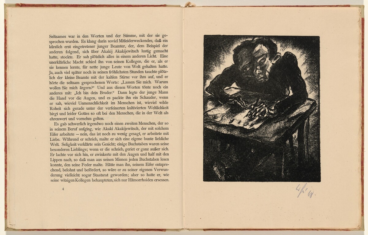 Der Titularrat Akaki Akaki-jewitsch (The Titular Council Akaki Akakiyevich) (plate 2) from Der Mantel (The Coat)