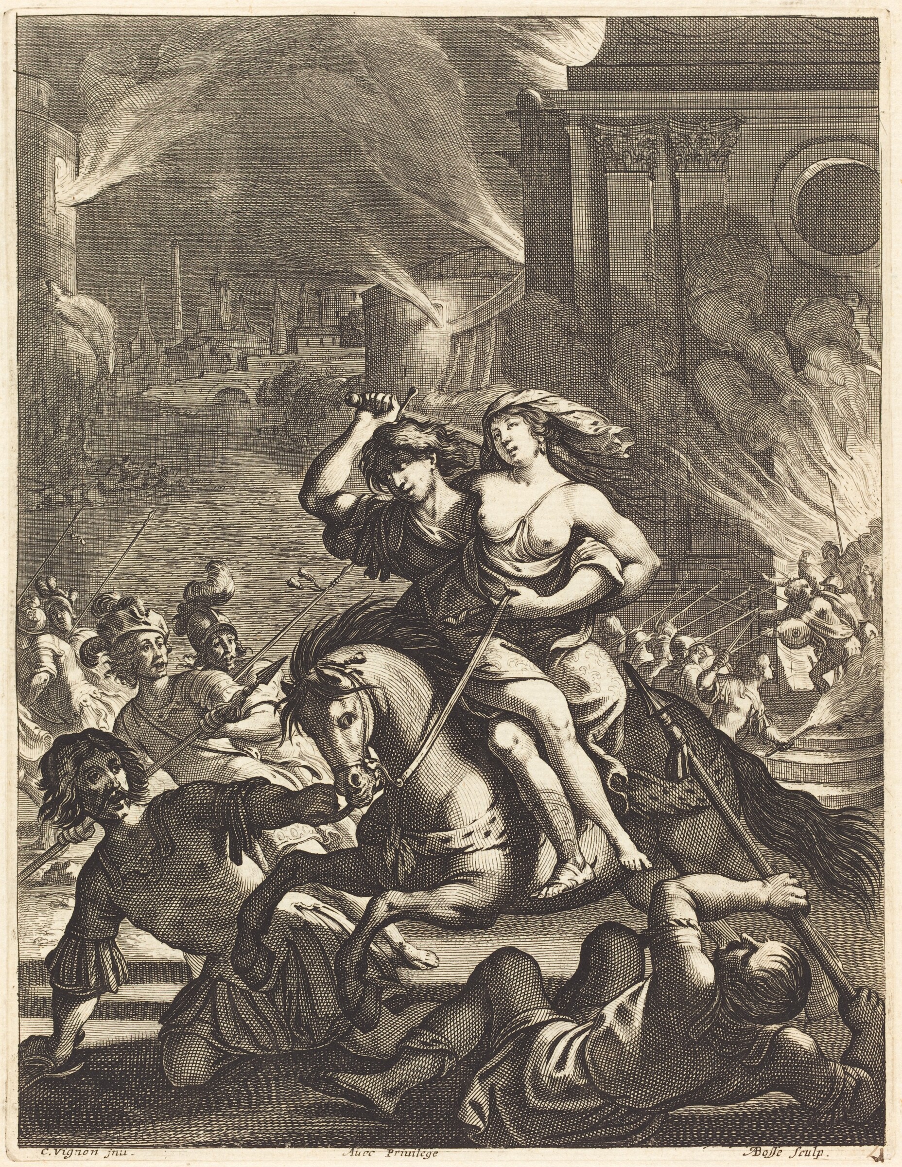 Illustration to Jean Desmarets' "L'Ariane", Abraham Bosse after Claude Vignon, published 1639