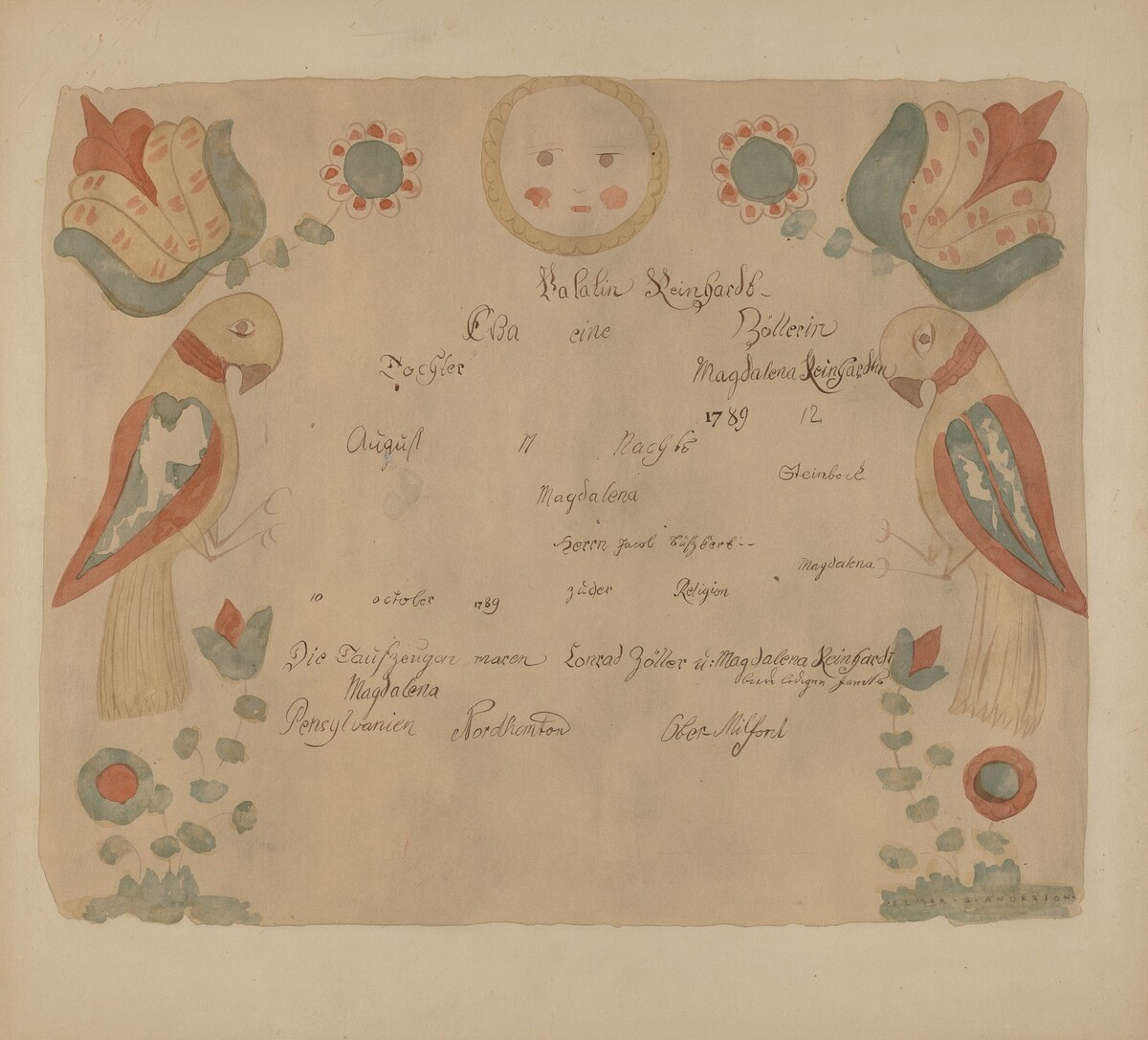 Pa. German Birth Certificate