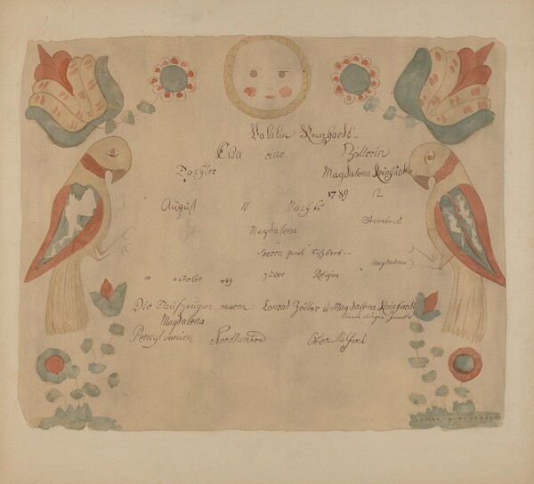 Pa. German Birth Certificate