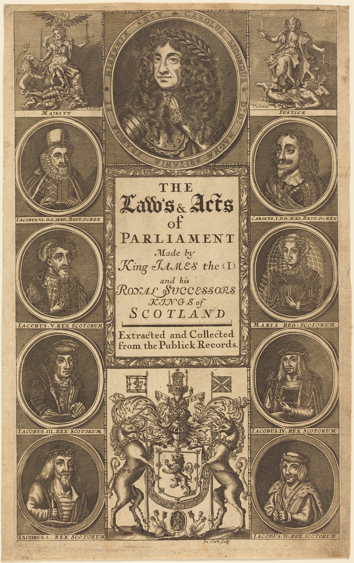 Frontispiece to "The Laws and Acts of Parliament Made by King James I ..."