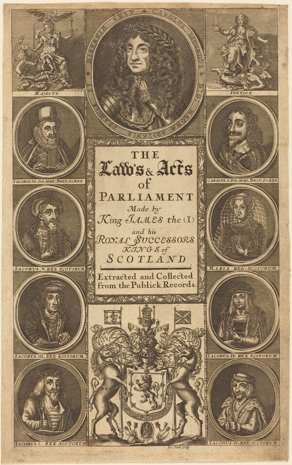 Frontispiece to "The Laws and Acts of Parliament Made by King James I ..."