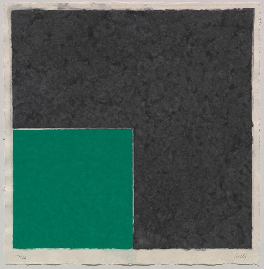 Colored Paper Image XVIII (Green Square with Dark Gray)