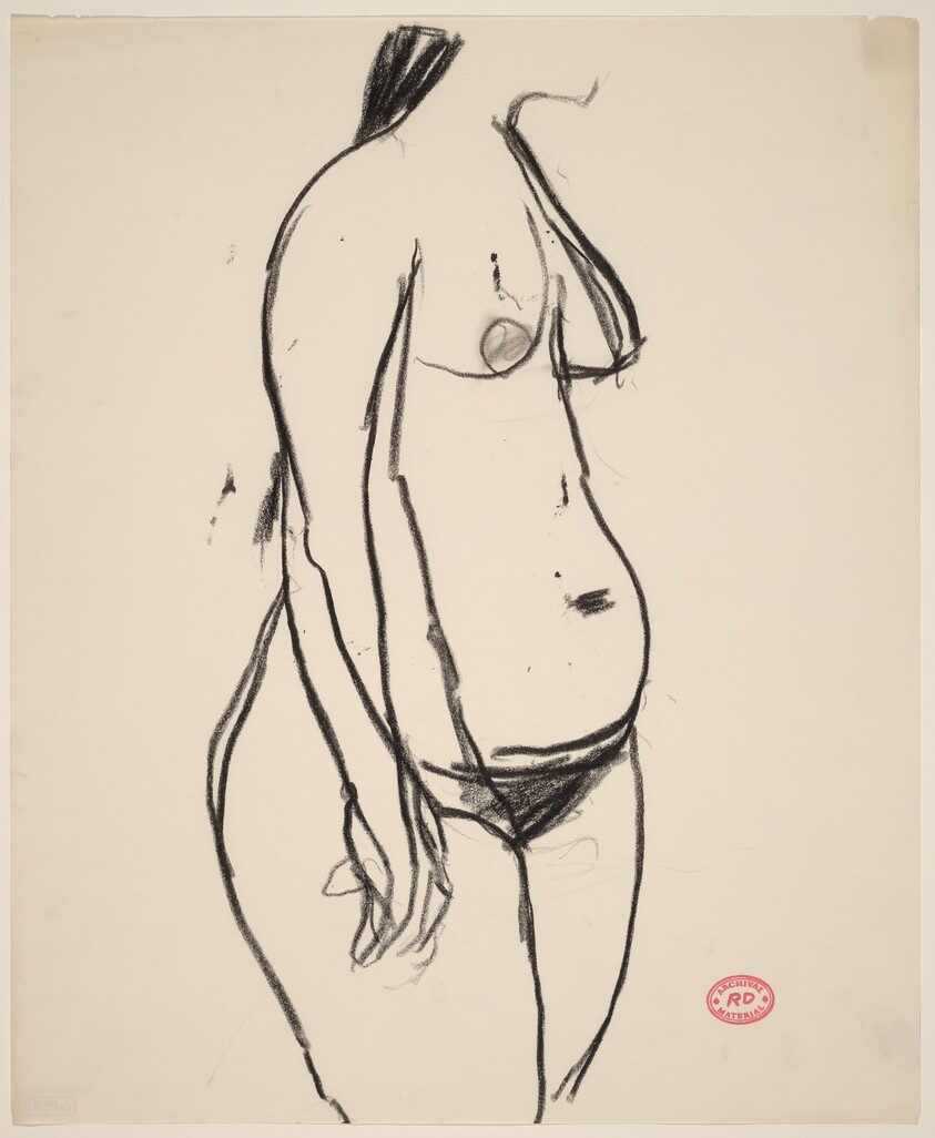 Untitled [standing female figure turned to the right]