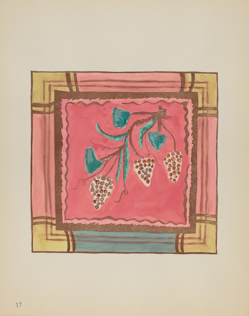Plate 17: Grapes, Altar Panel: From Portfolio "Spanish Colonial Designs of New Mexico"