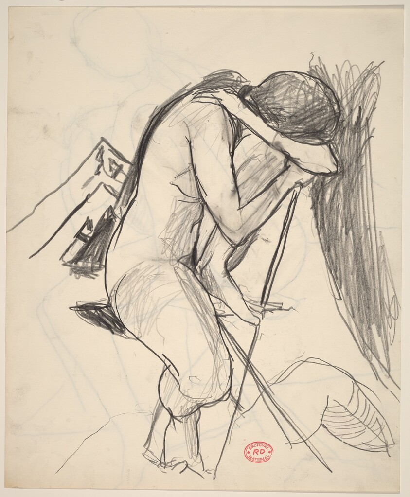 Untitled [seated female nude with head bowed]