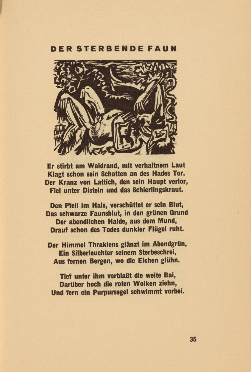 Der Sterbende Faun (The Dying Faun) (headpiece, page 35) from Georg Heym: Umbra Vitae (Georg Heym: The Shadow of Life)
