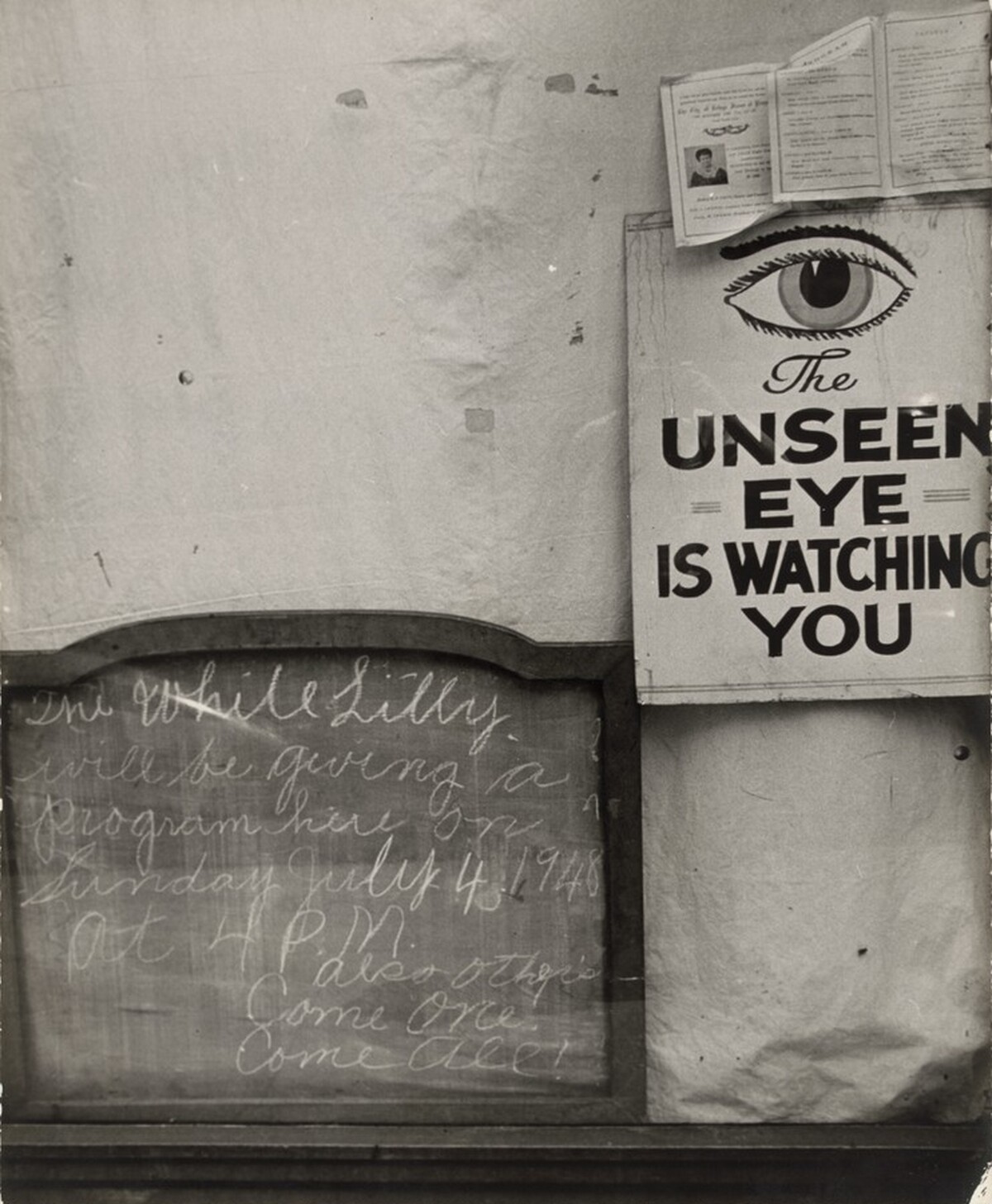 City Window Sign, Spanish Harlem, New York