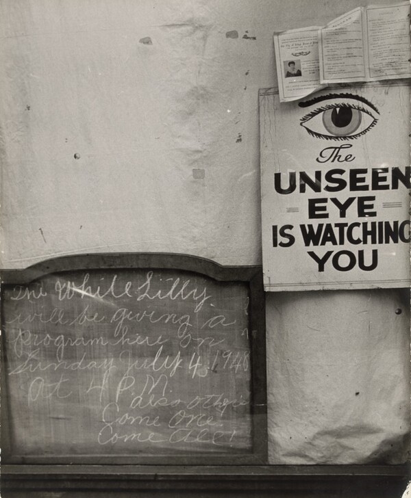 City Window Sign, Spanish Harlem, New York