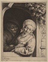 Peasant Couple in a Doorway, Adriaen van Ostade, c. 1652