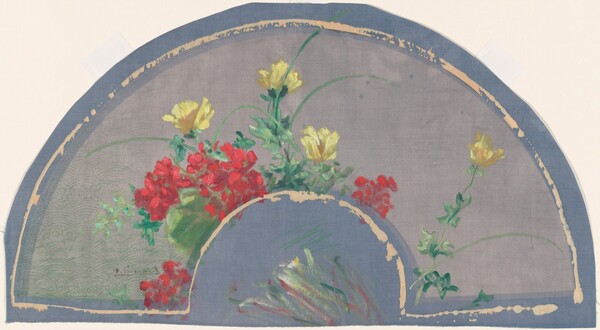 Fan with Poppies