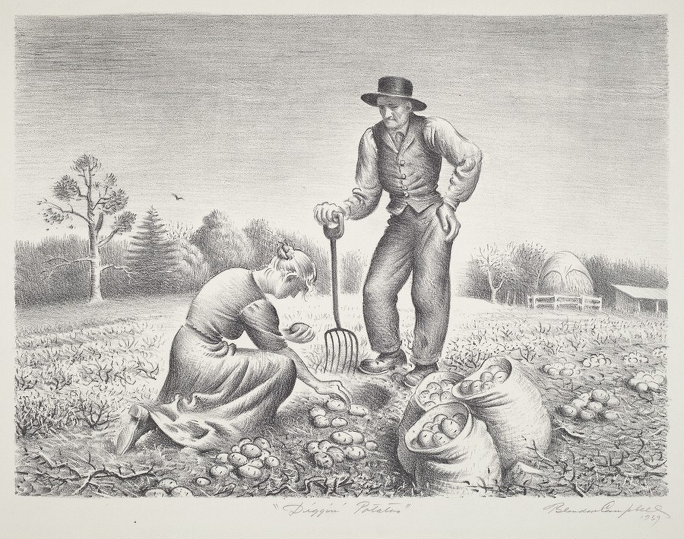 Diggin' Potatoes, Blendon Reed Campbell, 1939