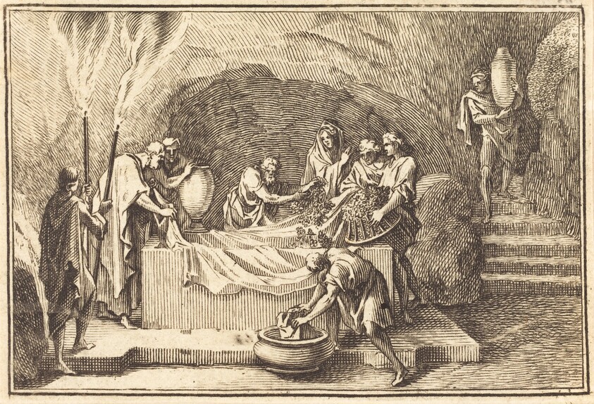 The Body of Christ being Covered with Flowersand Perfume