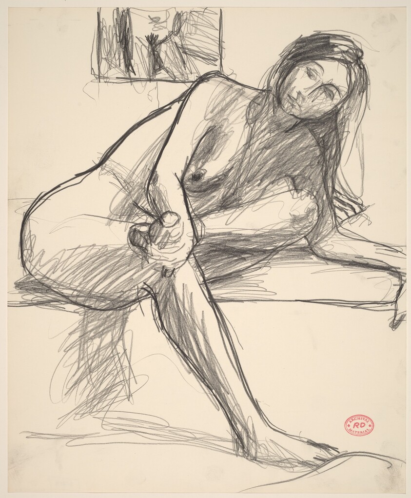 Untitled [seated nude with her leg crossed and leaning on her left arm]