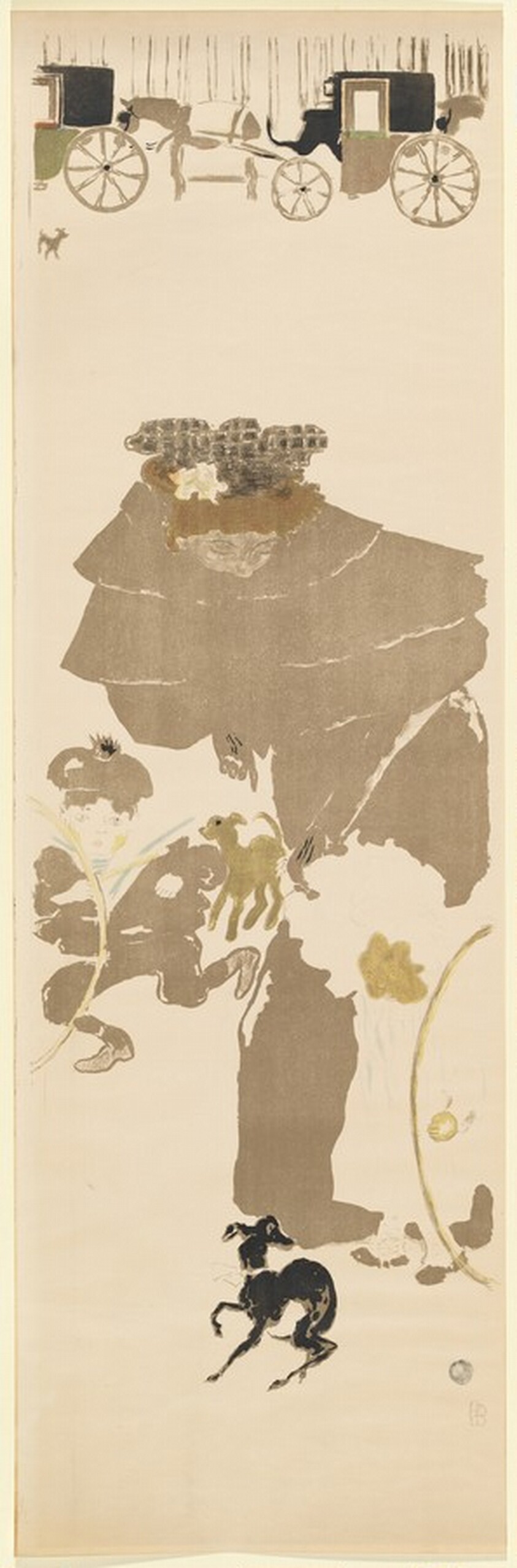 Promenade des Nourrices, Frise des Fiacres [second panel from right]