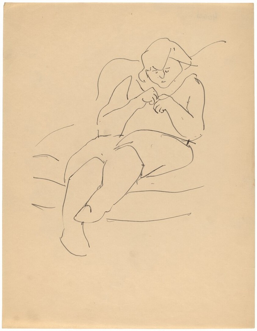 Seated Female Examining Her Hands