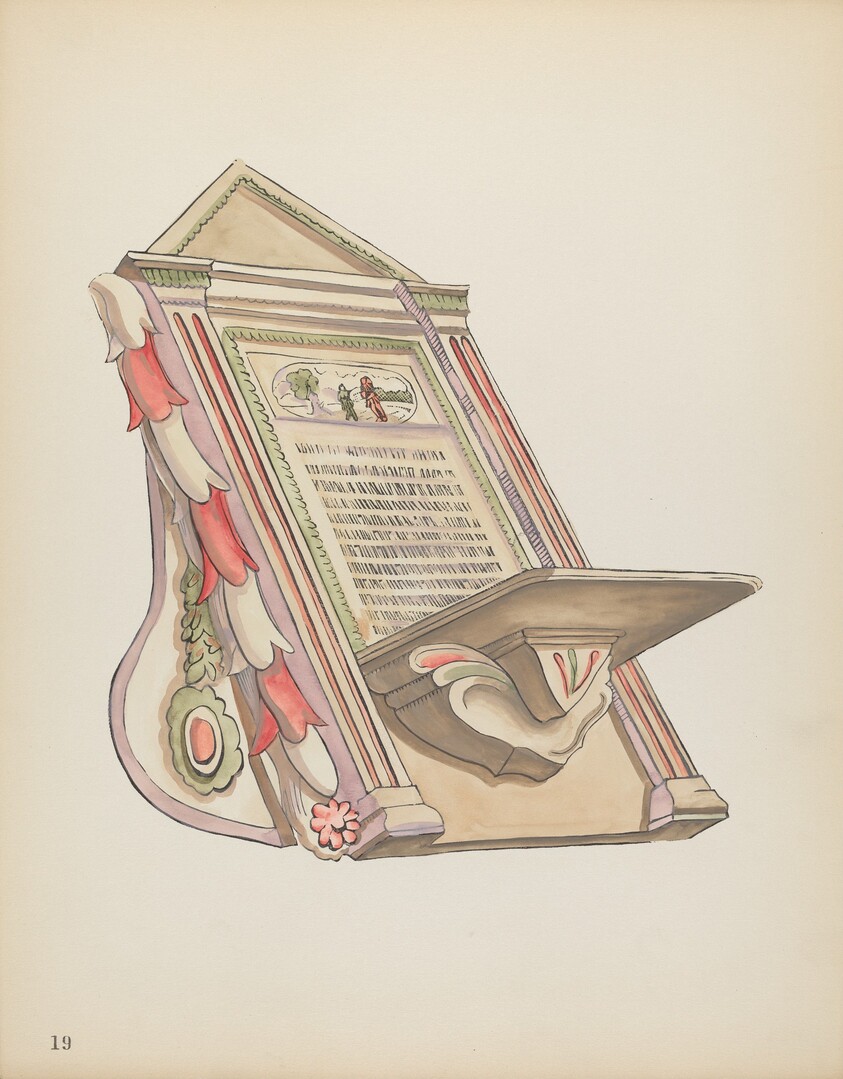 Plate 19: Reading Stand, Chimayo: From Portfolio "Spanish Colonial Designs of New Mexico"