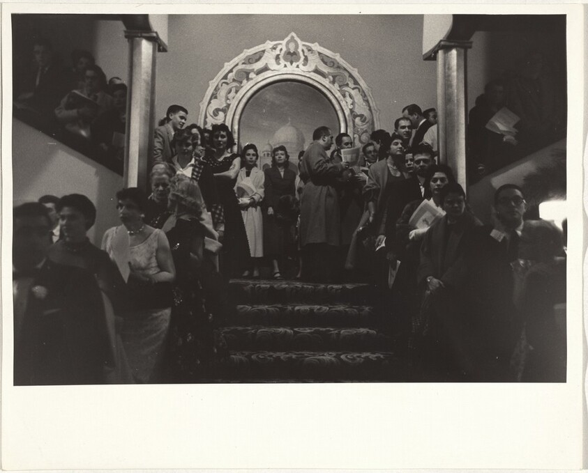 Group in theater lobby, movie premiere--Hollywood