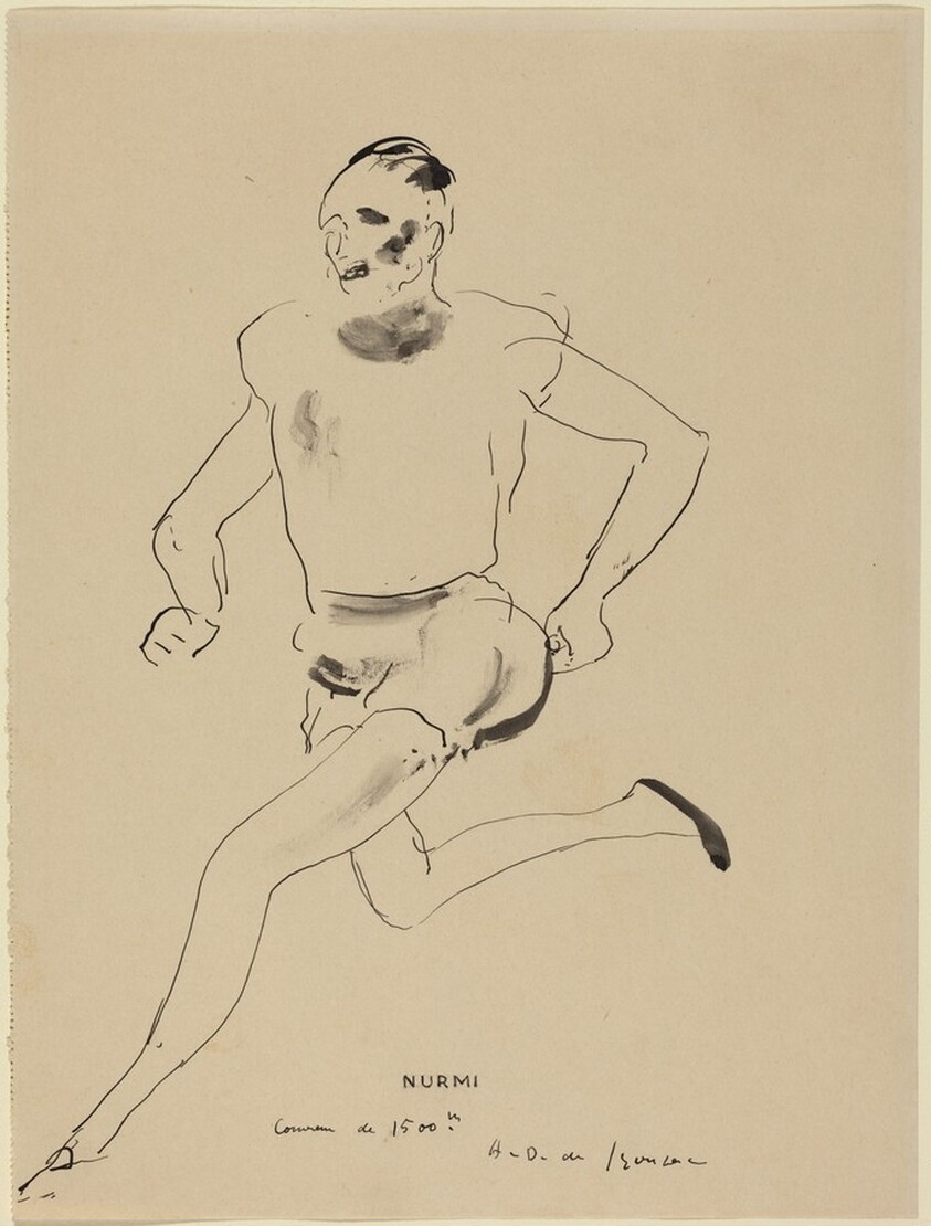 Nurmi Running the 1500 Meter