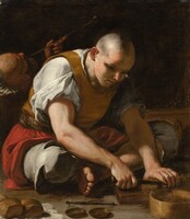 A Man Cutting Tobacco, Mattia Preti, 1660s