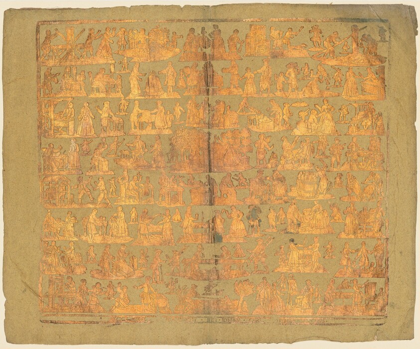 Endpaper with Scenes of the Trades