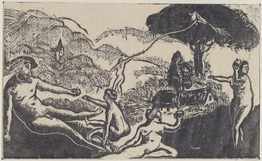 Gargantua avec les 3 graces mais - a "chacune" une pomme (a la R.)