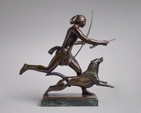 Indian Running with Dog, Paul Manship, 1922