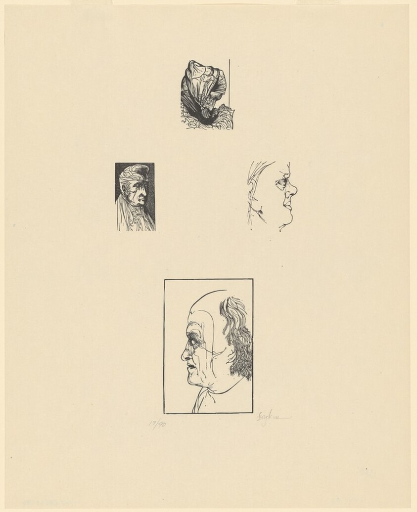 George Richmond Engraving The Shepherd, George Richmond in His Engraving Costume, Blake, after His Visionary Self-Portrait, Blake after a Drawing by John Linnell