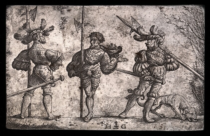 Three German Soldiers Armed with Halberds