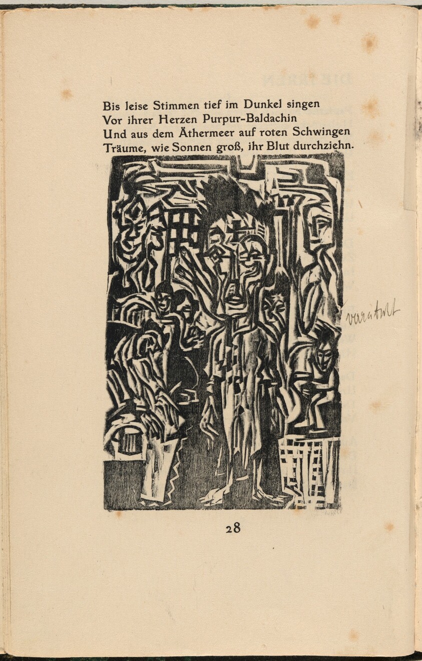 Die Irren I (The Mad I) (in-text plate) from mock-up of Georg Heym: Umbra Vitae (Georg Heym: Shadow of Life)