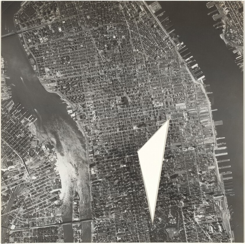 A Photo of Central Manhattan with the Area between the Central Park Zoo, the Main Library Branch, and the Central Post Office Cut Out