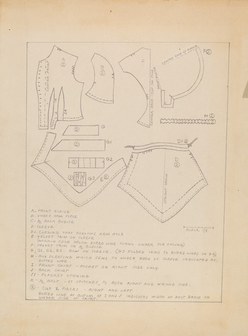Dress and Lace Collar - Pattern
