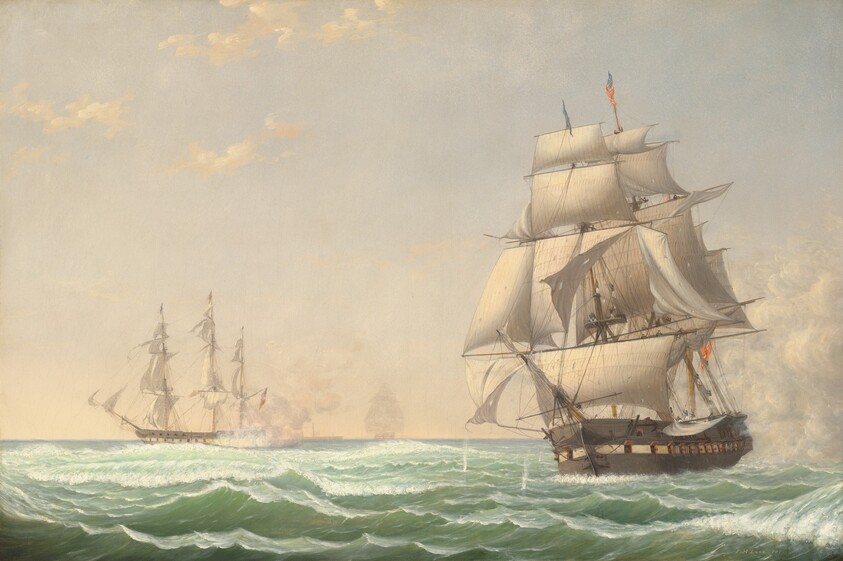 The United States Frigate "President" Engaging the British Squadron, 1815