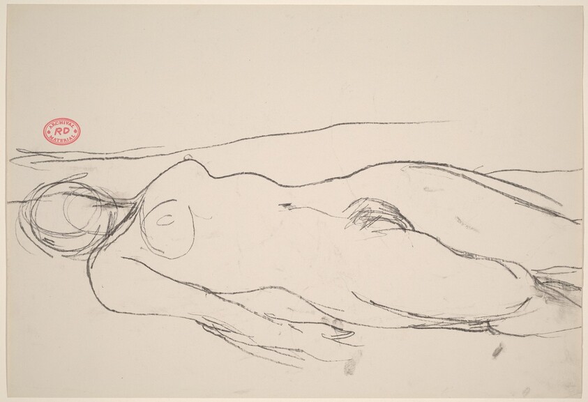 Untitled [female nude lying flat on back]