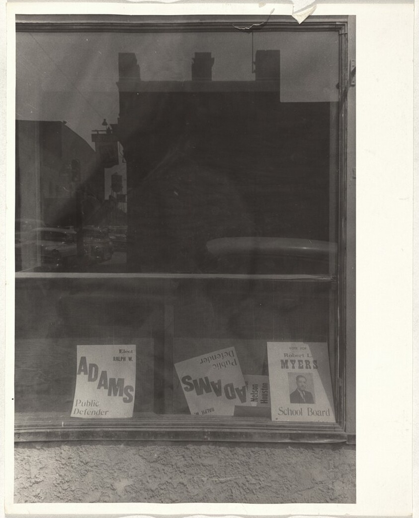 Election posters in window--Omaha, Nebraska
