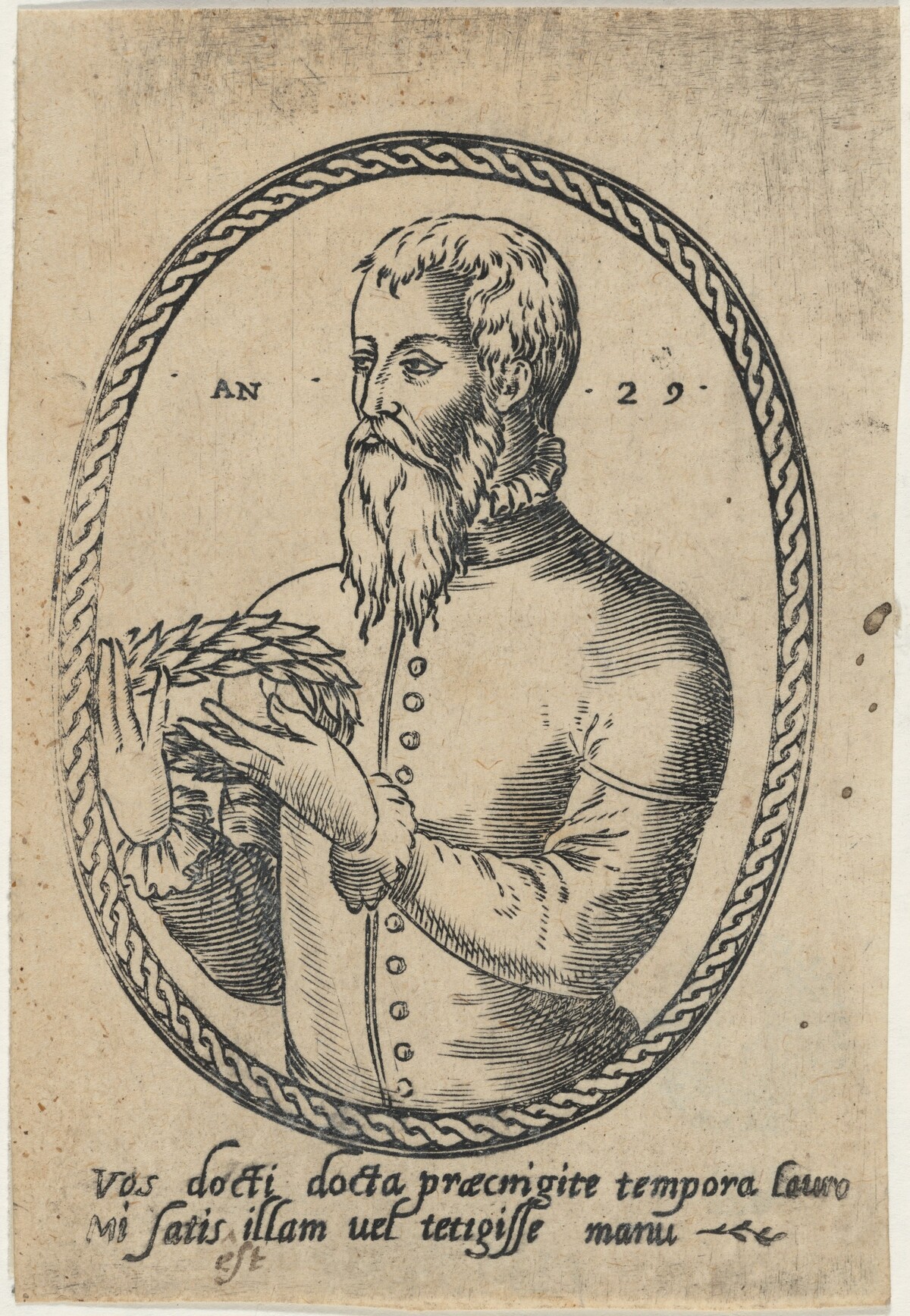 Portrait of a Man Holding a Laurel Wreath
