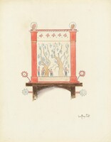 Restoration Drawing: Wall Decoration Over Doorway in Mission House, Geoffrey Holt, 1937