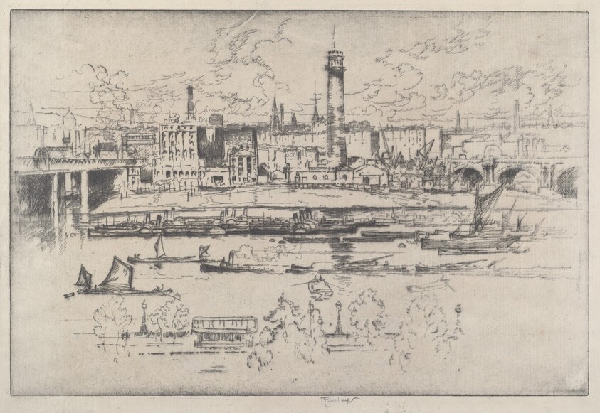 Shot Tower between the Bridges