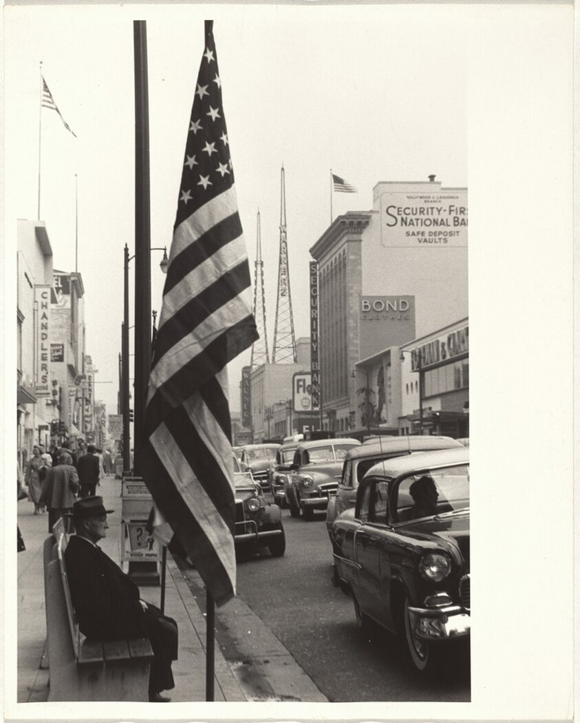 Main street with flag--Hollywood