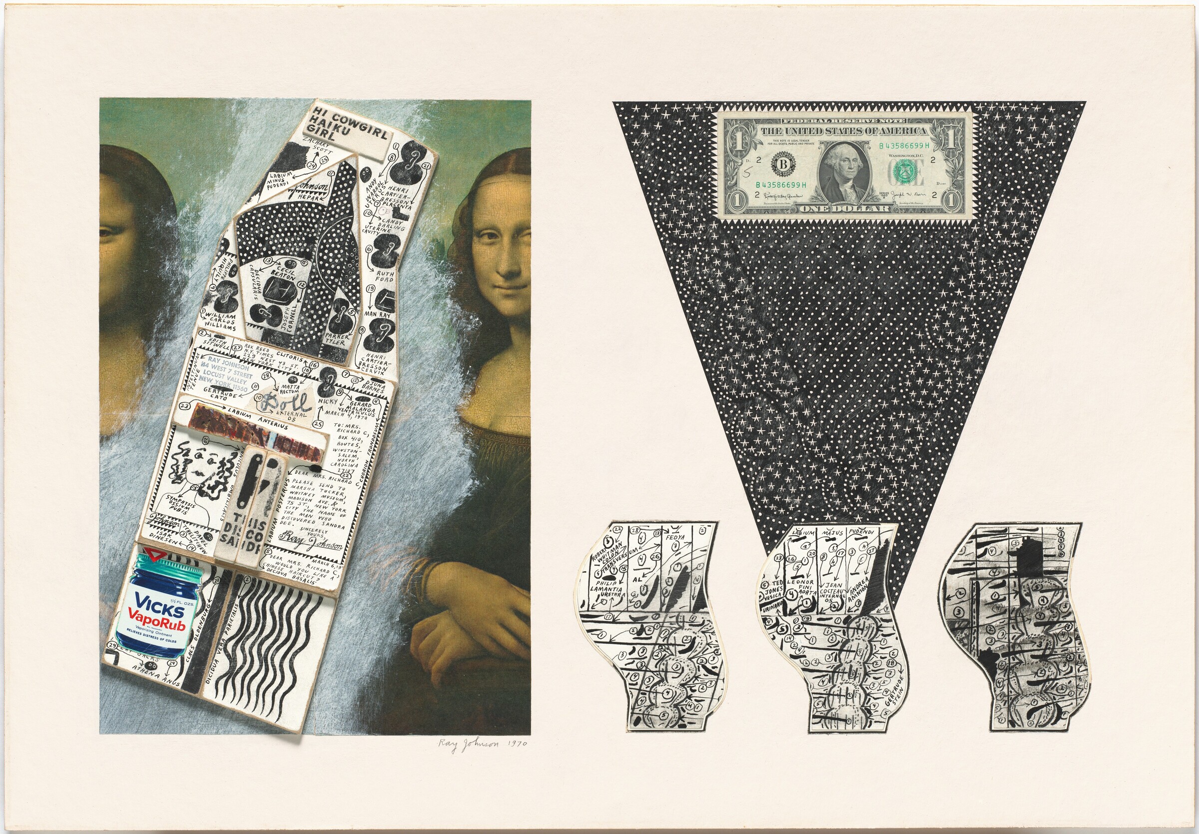 Cervix Dollar Bill, Ray Johnson, 1970