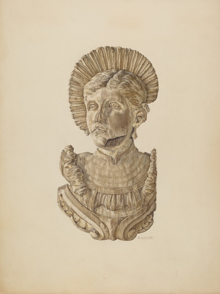 Head from Barnum Circus Wagon
