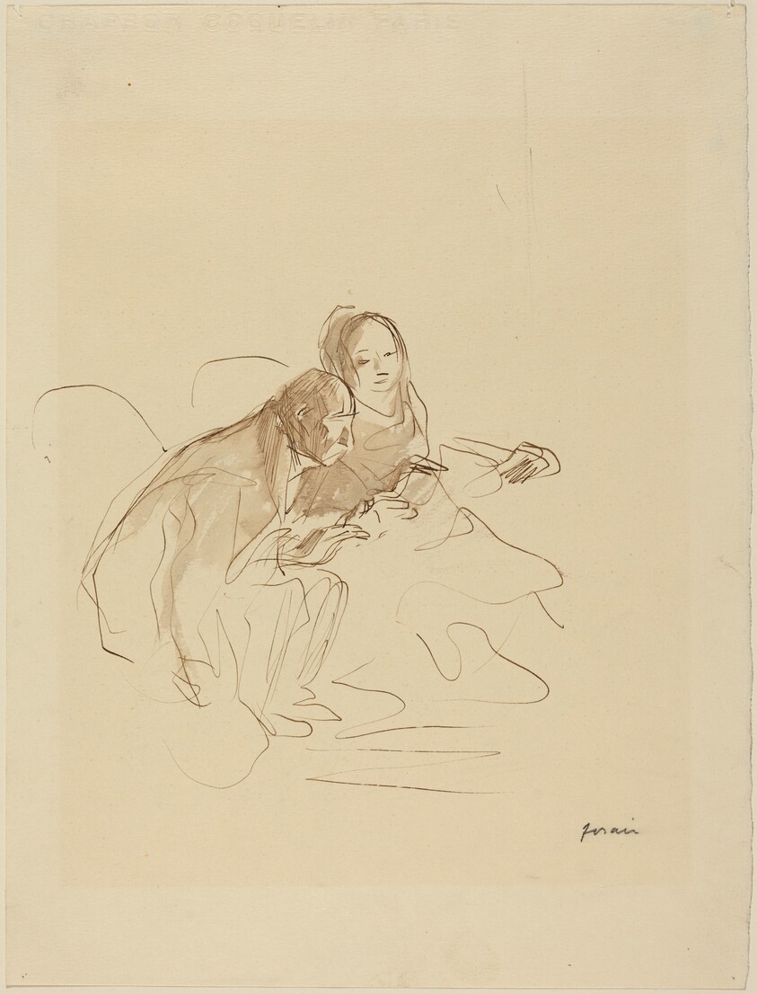 a) Chimney Corner (recto); b) Two Figures (verso)