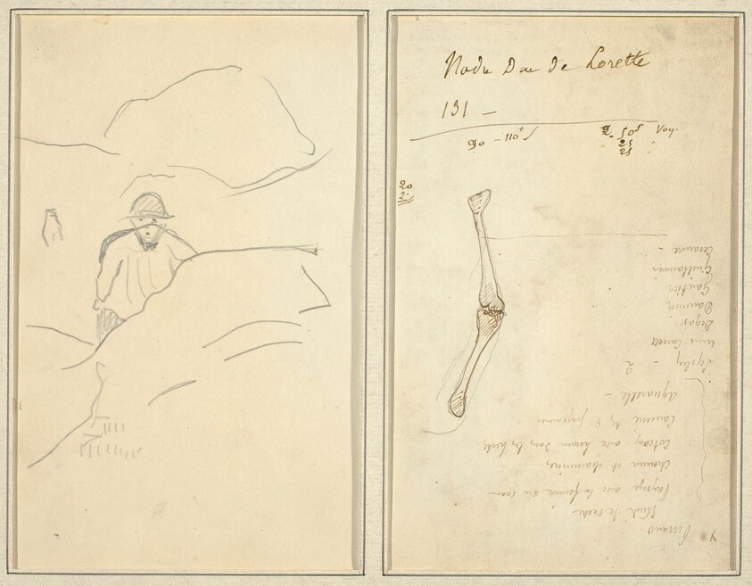 Breton Boy in a Landscape; Study of an Arm [verso]