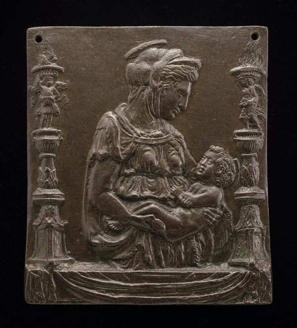 Madonna and Child between Two Candelabra