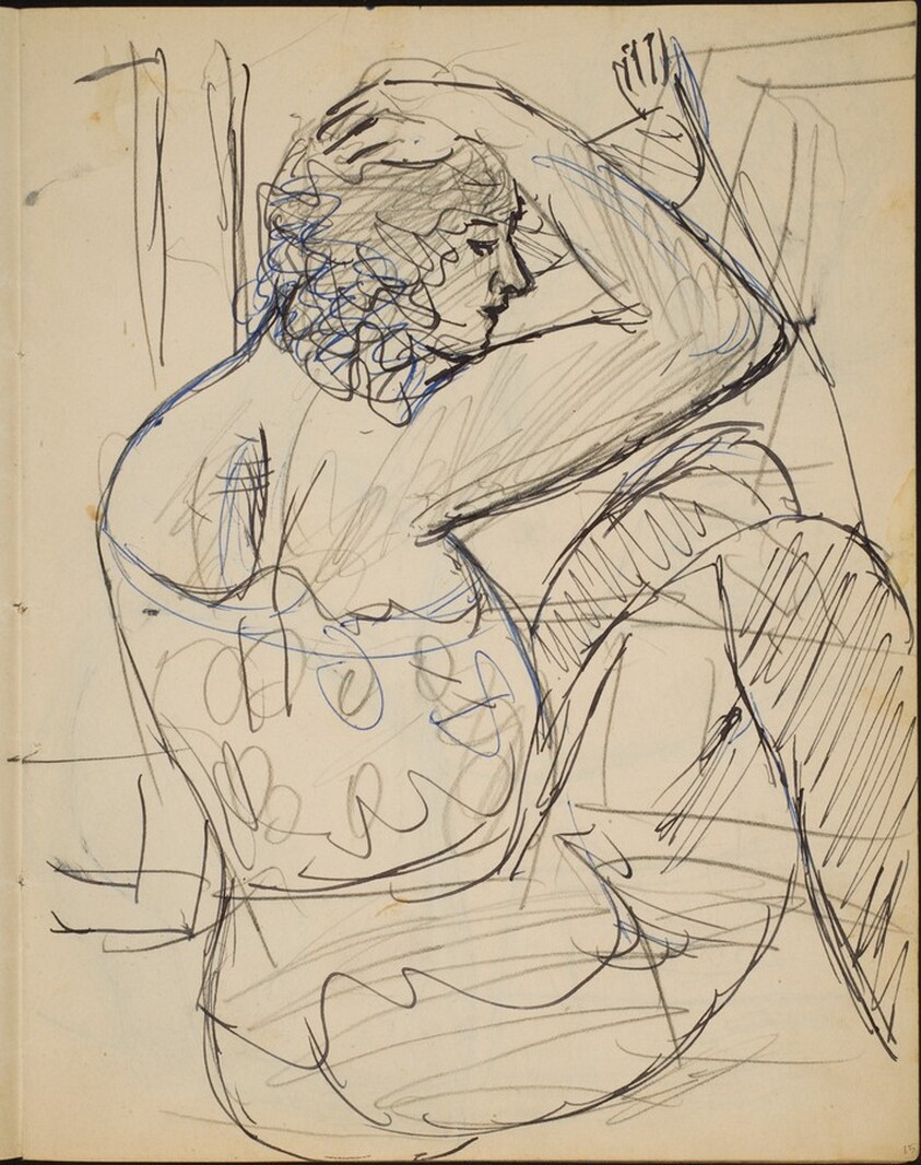 Sitzende Frau in Wäsche (Woman Seated in Profile) [p. 15]