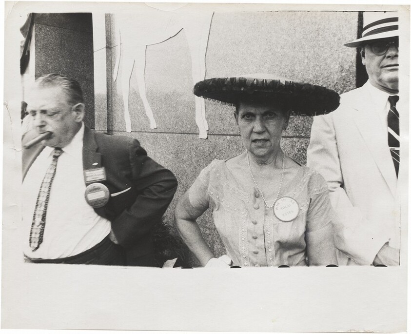 Delegate in hat, convention--Chicago