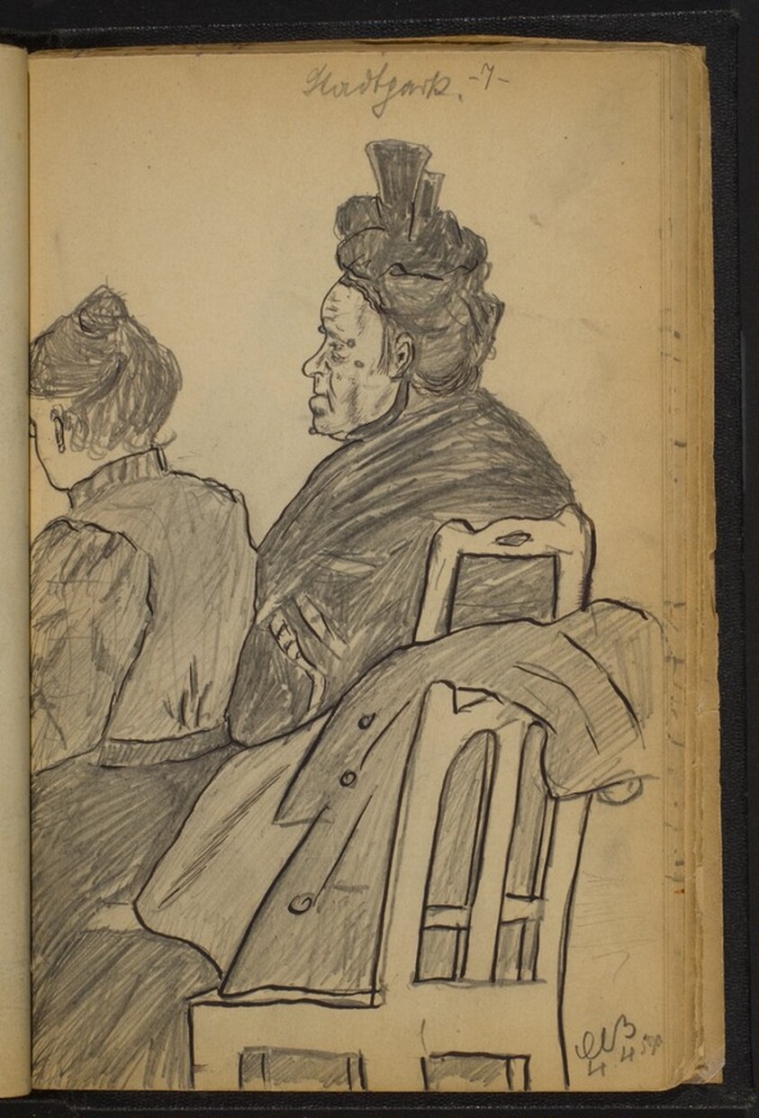 Two Seated Women Facing Left