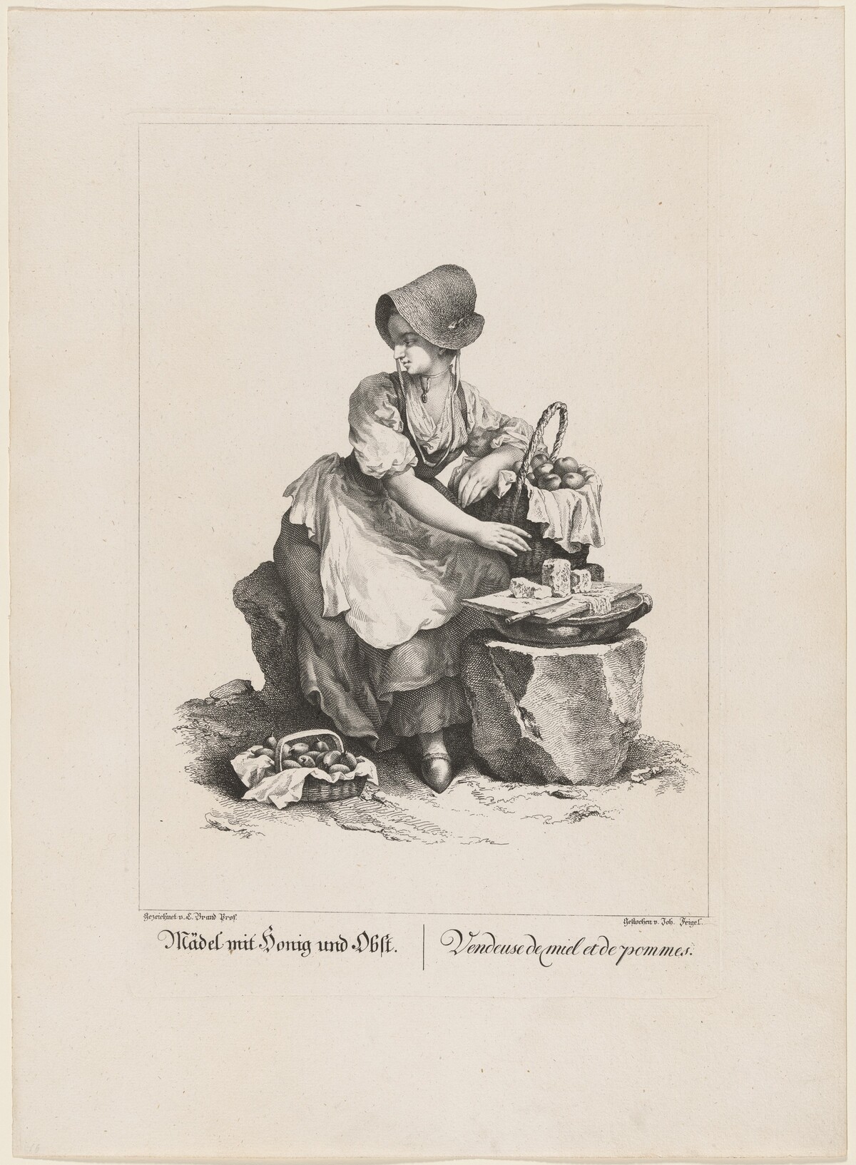 Mädel mit Honig und Obst (Girl Selling Honey and Fruit)
